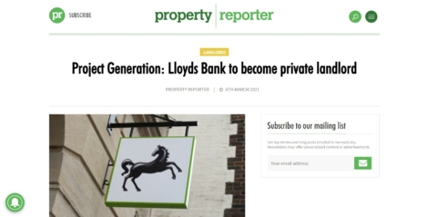 Property reporter - Project Generation: Lloyds Bank to become private landlord